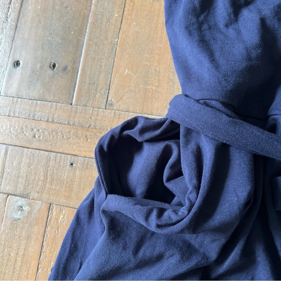 Boden Blue Caroline Jersey Wrap Short Sleeve Belted Shorts Romper Pockets US 10T - Picture 5 of 13
